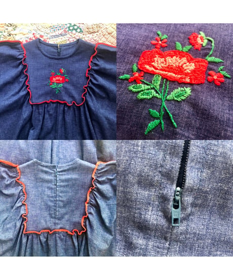 1960-70's hand embroidered kaftan one-piece