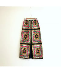 70s paisley and flower quilting skirt