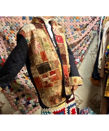 patchwork embroidered quilting jacket