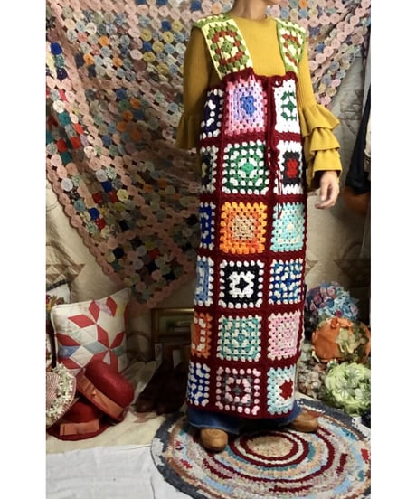 granny square one-piece burgundy
