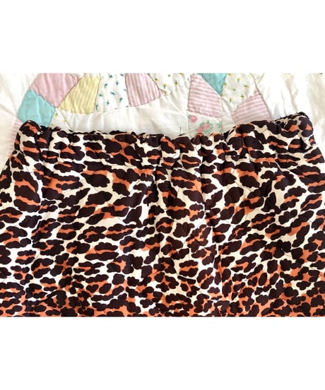 70s quilting leopard skirt