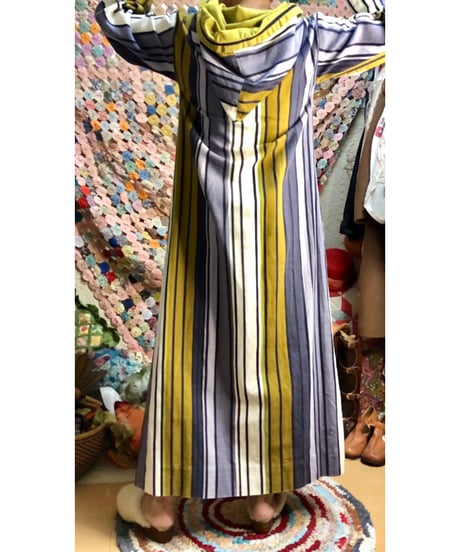 70s hoodie stripe dress