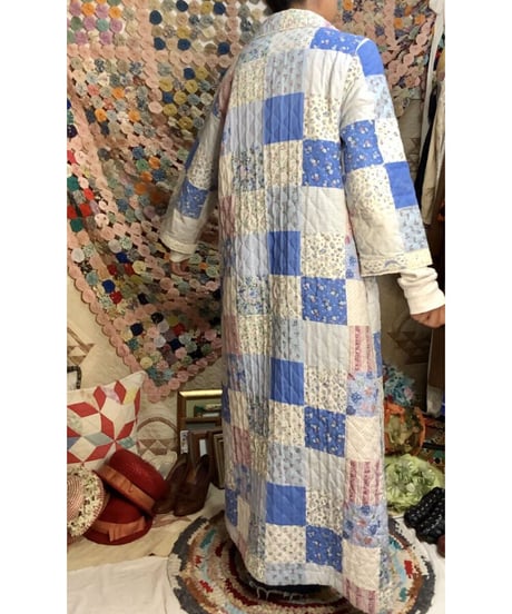 patchwork print quilting coat