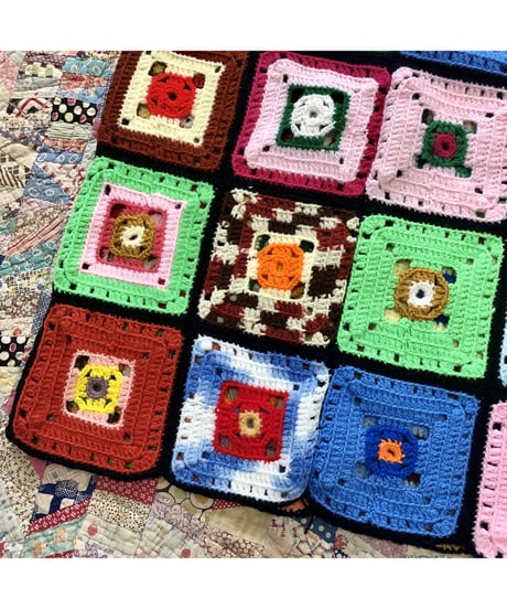 granny square skirt black