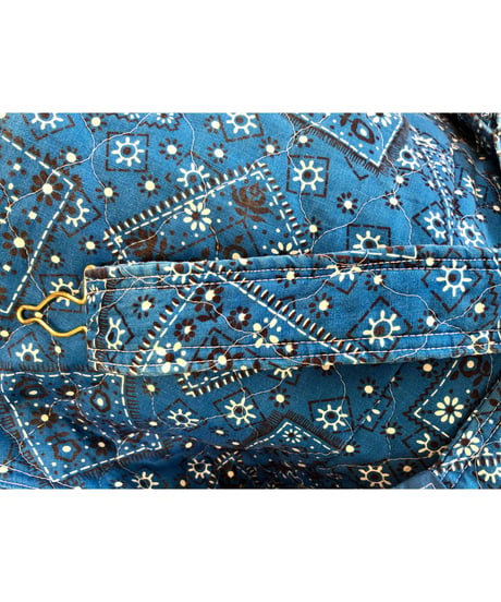 70s bandana print quilting salopette