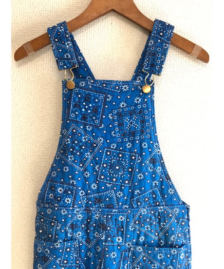 70s bandana print quilting salopette