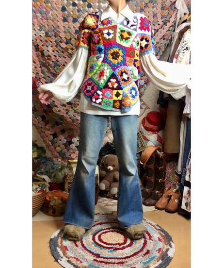 granny square pullover tops