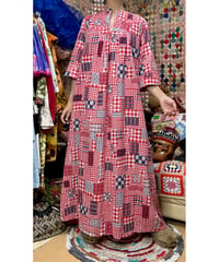 70s patchwork print dress