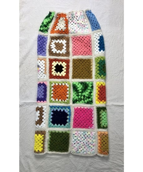 granny square skirt white