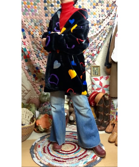 donnybrook faux fur heart motif coat