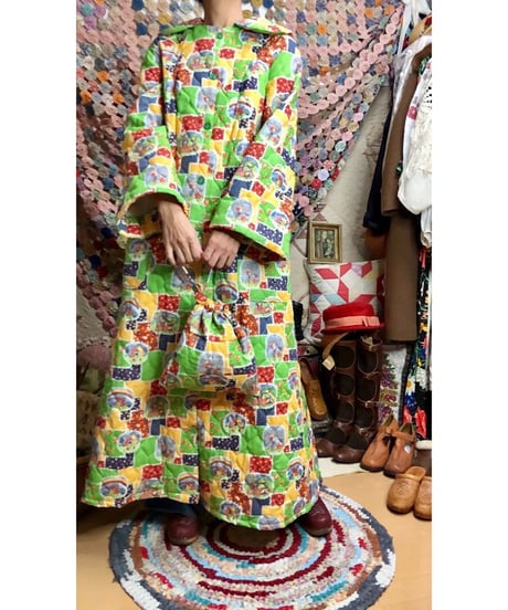 patchwork print quilting robe & bag set