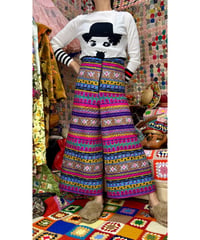 60-70s quilted wide leg pants