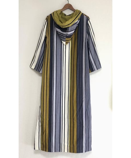 70s hoodie stripe dress