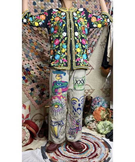 60's floral embroidered shirts