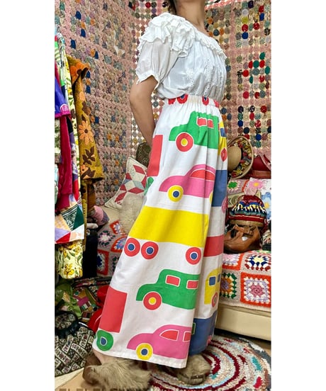 marimekko bo-boo super wide leg pants（70s fabric）A