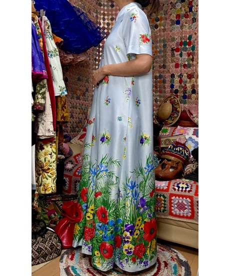 70-80s flower dress