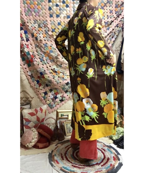 70's flower easy dress