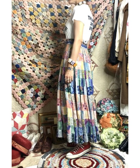 indian cotton skirt pastel