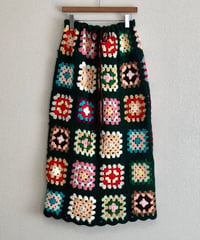 granny square skirt green