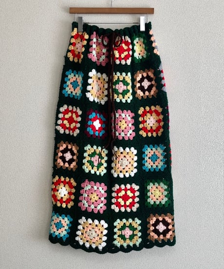 granny square skirt green