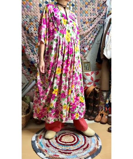 70s flower easy dress