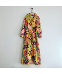 60's quilted flower robe