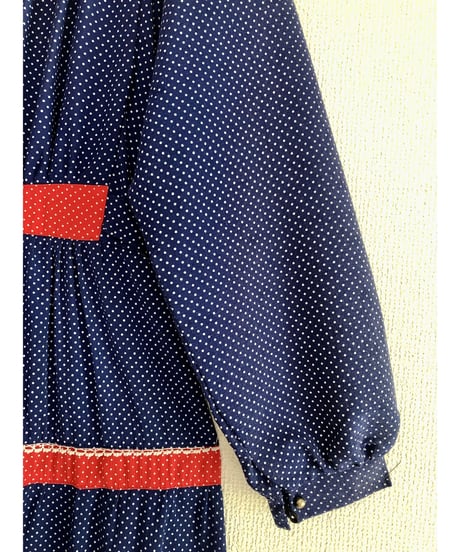 70's polka dots tiered dress