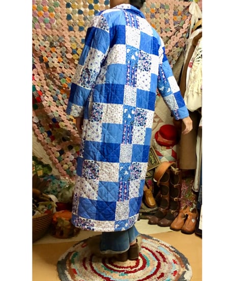 patchwork print quilting coat