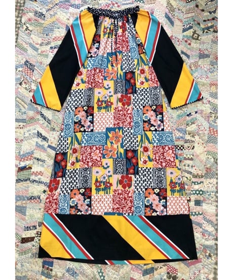 1960-70's patchwork print one-piece