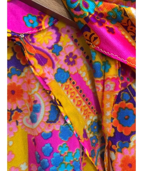 70s  psychedelic flower dress