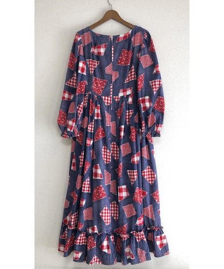 70s patch print dress