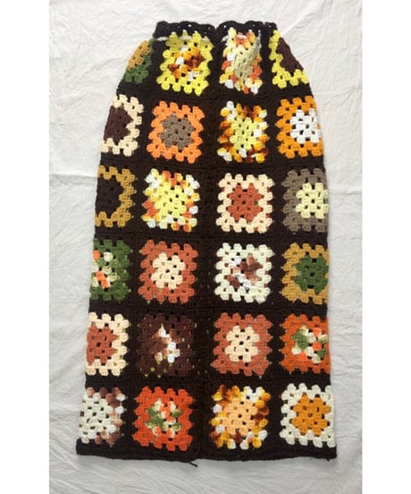 granny square skirt brown