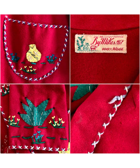 50s mexican wool patch jacket