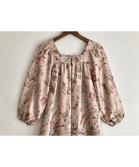 70's botanical flower print dress