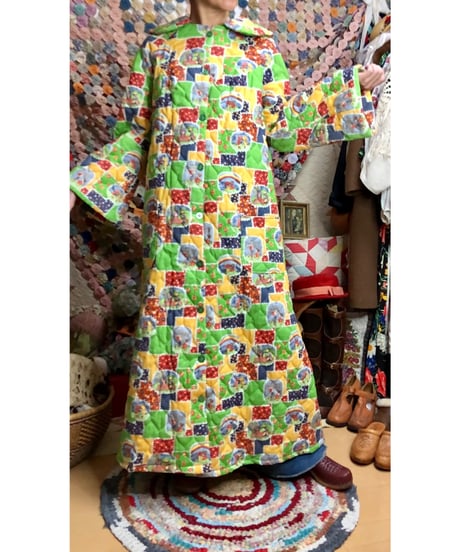 patchwork print quilting robe & bag set