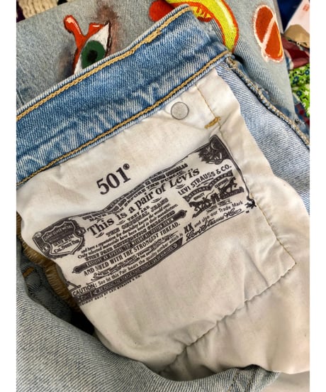 hand painted denim pants
