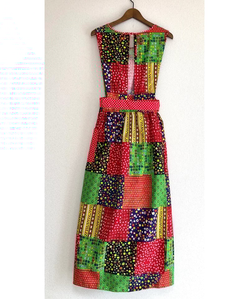 70s patchwork print apron dress | Quilt