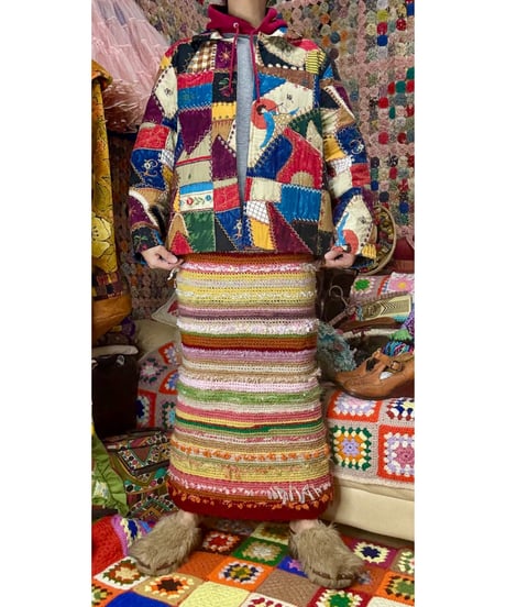 unique crazy quilt print jacket