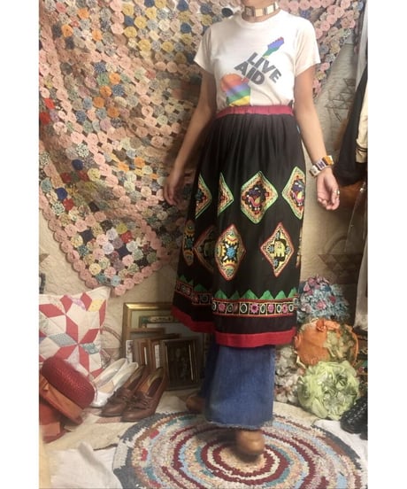 hand embroidered mirror work skirt