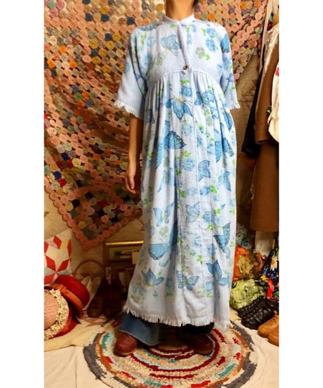 70s butterfly pile dress