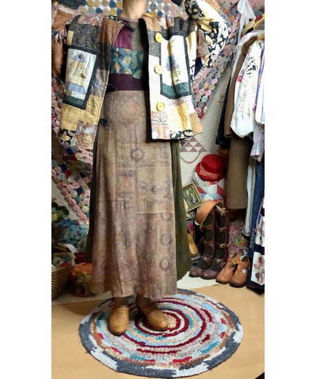 tree motif patchwork jacket