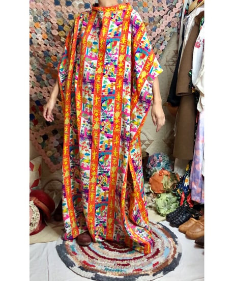 60s oriental print dress