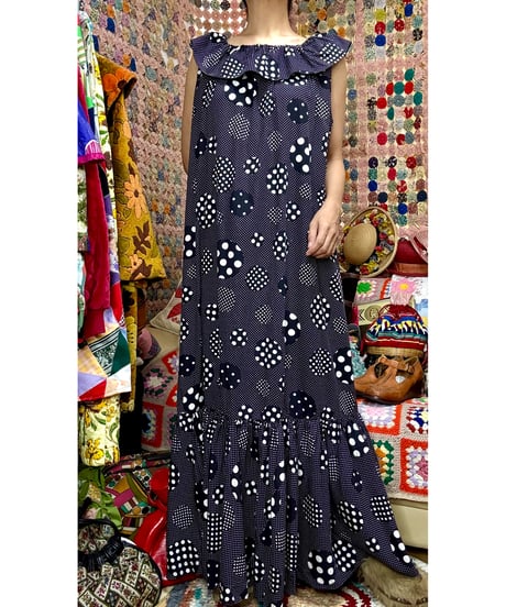 70s polka dots dress