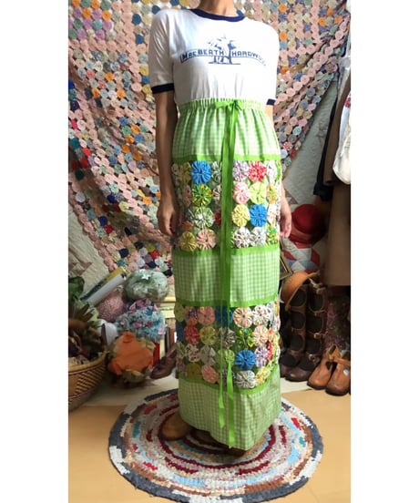 70s yo-yo quilt skirt