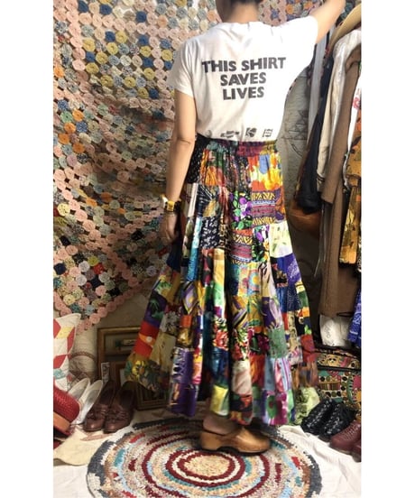 indian  rayon patchwork skirt