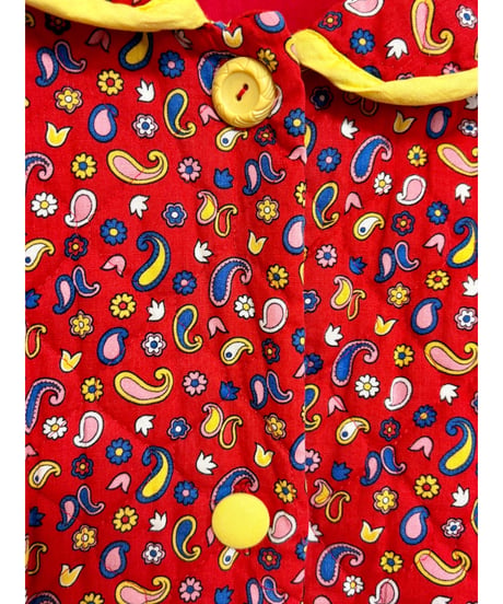 70s flower quilted robe