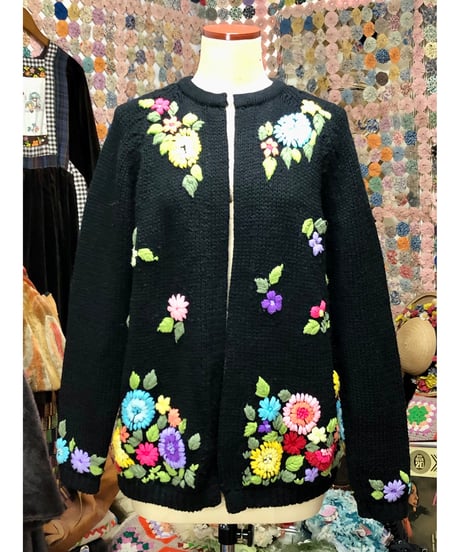 60s embroidered cardigan