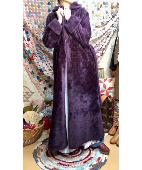 70s fleece eco fur robe