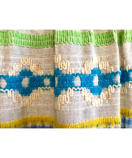 70s embroidered ribbon work skirt