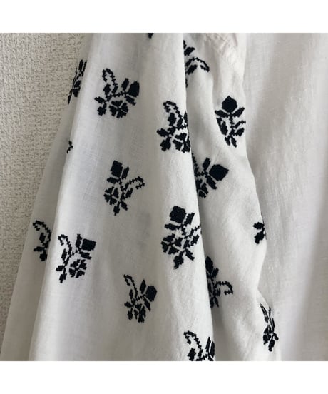 vintage ukrainian embroidered one-piece black cotton